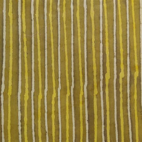 Pure Cotton Dabu Shades Of Yelow Stripes Hand Block Print Fabric ...