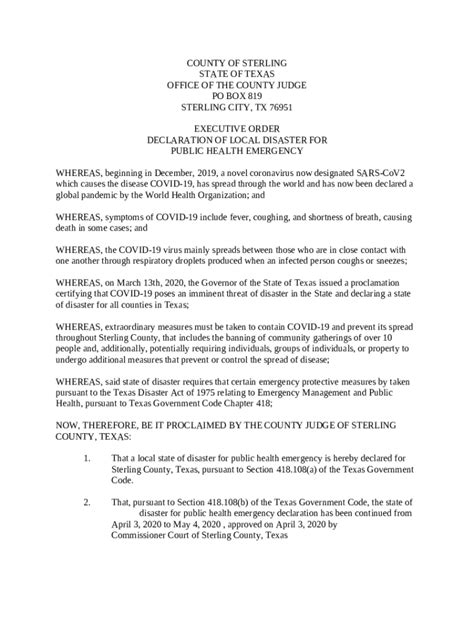 Mayoral Declaration of Disaster and Executive Order #44 ... Doc ...