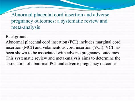 Placenta and cord abnormality | PPTX