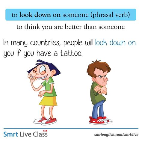 Phrasal Verb: to look down on someone English Idioms, English Phrases ...