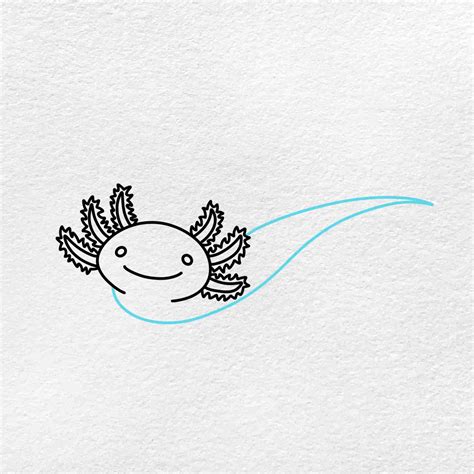 Axolotl Drawing Cute Axolotl With Big Orange In Chinese New Year.