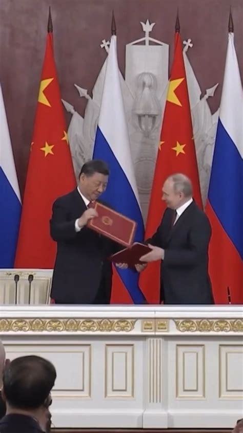 现场视频！中俄元首签署联合声明。_腾讯视频