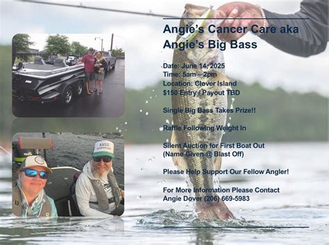 Angie’s Big Bass Charity Tournament , Clover Island, Kennewick, 14 June ...