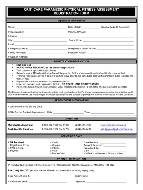 Fillable Online Criti Care Paramedic registration form - University of ...