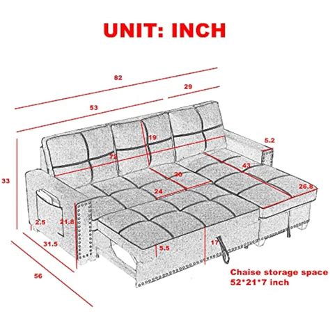 DAKVO Sectional Sleeper Sofa Beds for Living Room, India | Ubuy