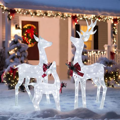 Amazon.com: MUPATER Outdoor Christmas Decoration Lighted Deer Family ...