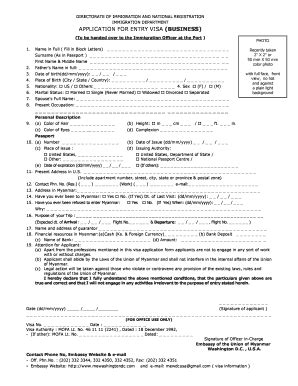 Fillable Online DIRECTORATE OF IMMIGRATION AND NATIONAL REGISTRATION ...