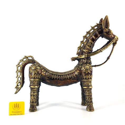 Brass Horse with Bent Back (Bronze color, 8.25 inch) – Shambhavi Creations