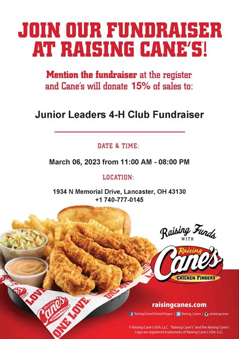 Dine to Donate March 6th – Raising Cane’s | Fairfield County 4-H