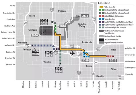 Phoenix Light Rail Map 2020 | Shelly Lighting