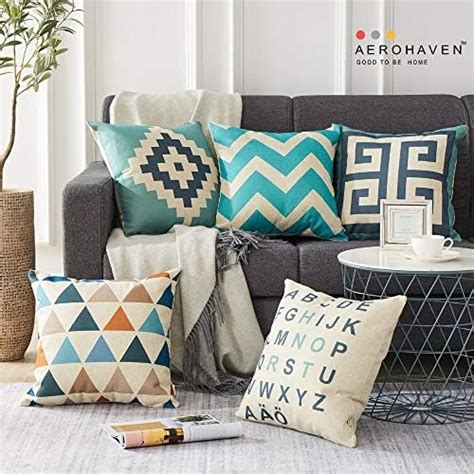 Buy AEROHAVEN™ Set of 5 Abstract Designer Decorative Throw Pillow ...