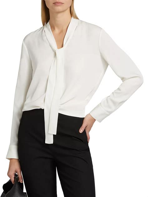 Open Tie Neck Silk Blouse in Black – Muse Boutique