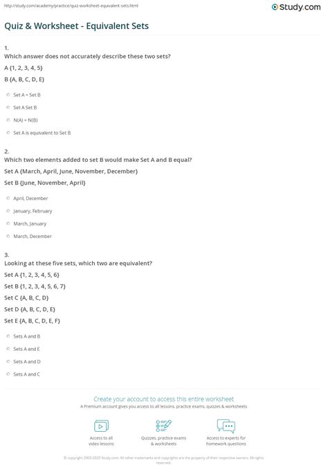Image result for Empty Set or Equivalent Set Worksheet