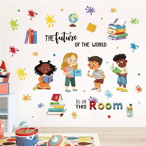 Amazon.com: Leinuosen Kids Wall Decals Classroom Decals Colorful ...