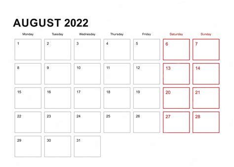 July Aug 2022 Calendar