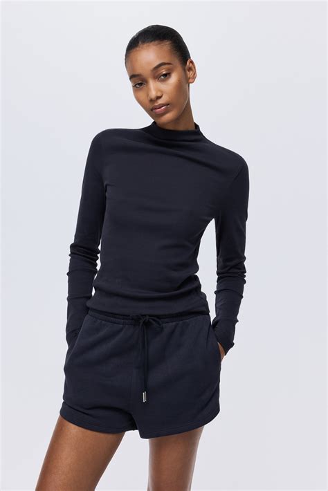 Turtleneck top - Navy blue - Ladies | H&M IN