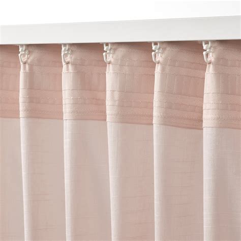 SILVERLÖNN sheer curtains, 1 pair, pink/with heading tape, 145x250 cm ...
