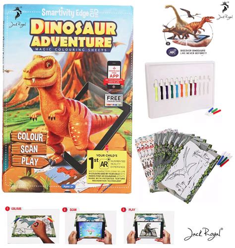 Buy Jack Royal Smartivity Augmented Reality Colouring Sheets (Dinosaur ...