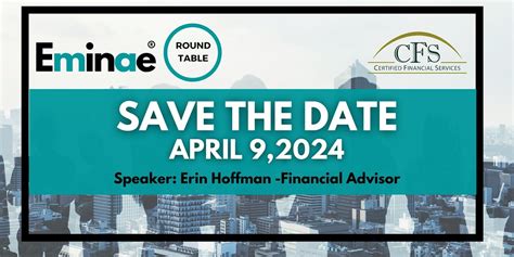 EMINAE ROUNDTABLE - SAVE THE DATE, The CFS Building, Paramus, 9 April ...