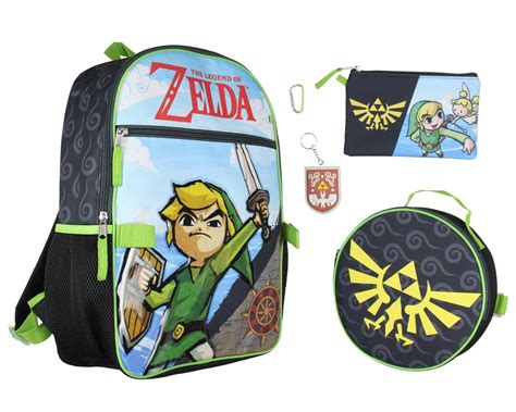 Amazon.com | Bioworld Legend of Zelda 5 Pc 16" Backpack Lunch Box Set ...