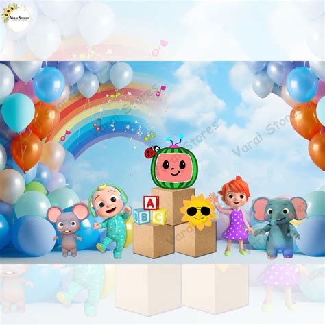 Cocomelon Party - Baby Printed Backdrops - PREMIUM FABRIC