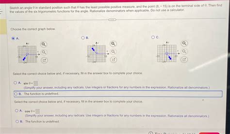 [Solved] Graph and find sin cos tan csc sec and cot | Course Hero