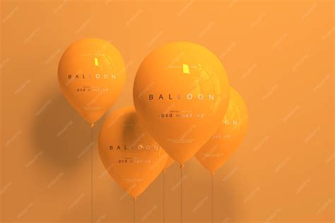 Premium PSD | Orange balloon mockup