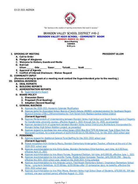 Fillable Online Brandon Valley High School - SD Boards and Commissions ...