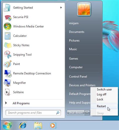 Windows 7 Complete Restart 的图像结果