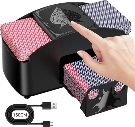 Amazon.com : HJCMikee Automatic Card Shuffler 1-2 Deck, Electric UNO ...