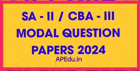 SA - II / CBA - III TELUGU MODAL QUESTION PAPERS 2024 - APEdu
