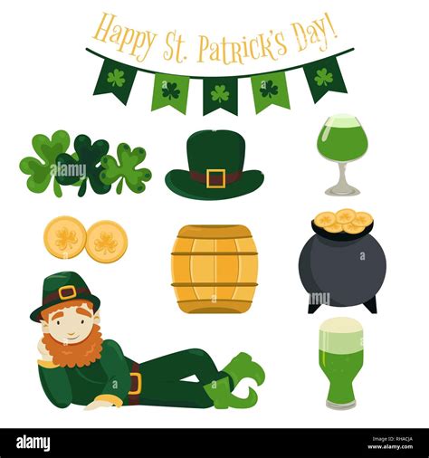 St. Patrick's Day element collection. Traditional Irish festival ...