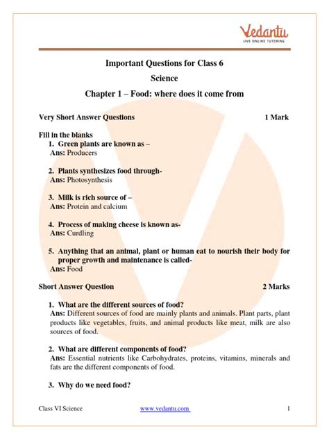 Image result for Class 6 Science Chapter 1 Worksheet