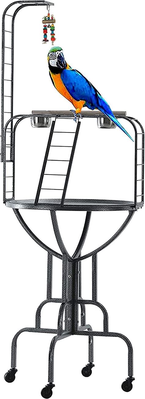 Buy Elegant and Durable Wrought Iron Parrot Bird Play Rolling Stand ...