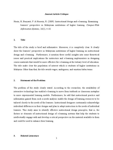 Image result for Critique Paper Example PDF