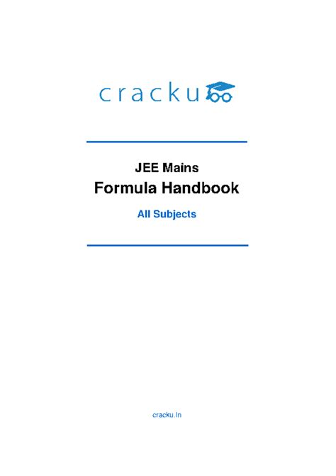 JEE Mains Formula Handbook: Comprehensive Guide for All Subjects - Studocu