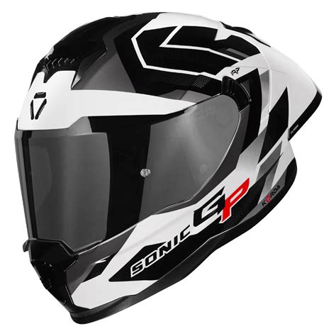 Korda Sonic GP Flash W/P Helmet - Gloss Black (White) – AH Helmets