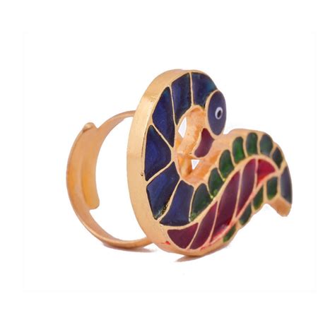 Beautiful Peacock Meena Ring– mrinalinichandra