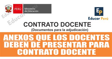 Anexos que deben presentar los docentes para adjudicarse a una plaza de contrato docente 2025 ...