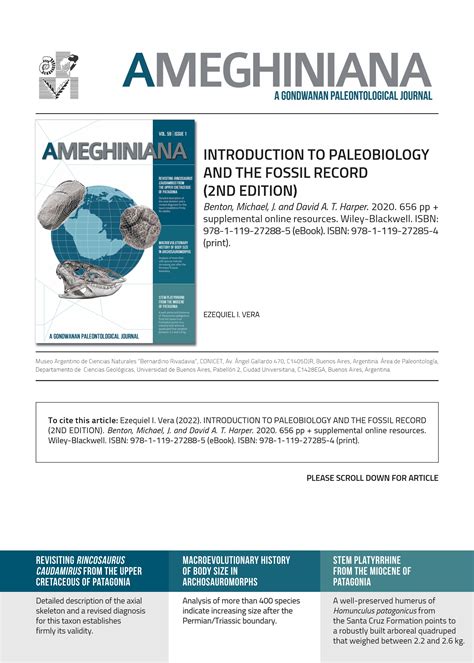 INTRODUCTION TO PALEOBIOLOGY AND THE FOSSIL RECORD (2ND EDITION): Benton, Michael, J. and David ...