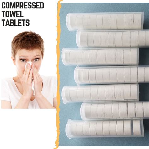 Buy 50 Pcs (5 Tubes) Compressed Towel Disposable Tissue Wipes Magic ...