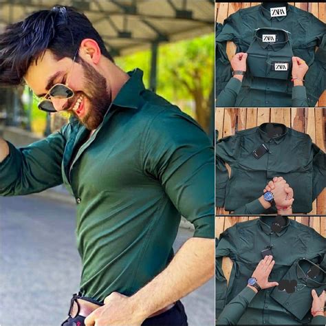 PREMIUM STRETCHABLE LYCRA SHIRT FOR MEN -BRANHU001SG – www.soosi.co.in