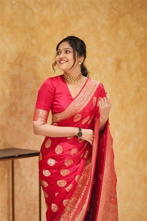 A glam Red Soft Silk Saree With Classic Blouse Piece – LajreeDesigner