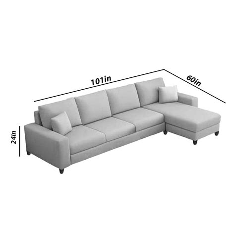 Casaliving Rolando - 6 Seater L Shape Sofa for Living Room (Grey) Righ