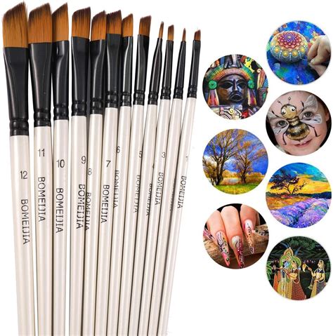 Buy Angular Paint Brushes Nylon Hair Angled Watercolor Pait Brush Set ...