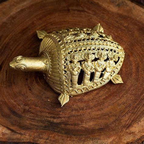 Antique Tortoise Showpiece Dokra Design | Golden Tortoise For Decor ...