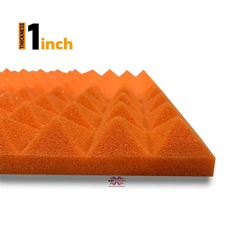 Acoustic Foam Pyramid 1ftx1ftx1" inch Orange | Zakamlova Hardware Store