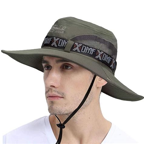 Buy GUSTAVE® Summer Outdoor Sun Protection Round Cap for Men Wide Brim ...