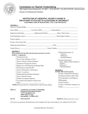 80303 Notification Form - Commission On Teacher Credentialing - Ctc Ca ...