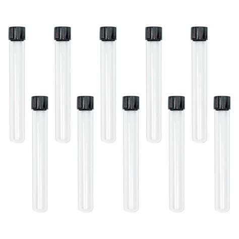 20x150mm Glass Test Tubes with Screw Caps, Black, Borosilicate Glass ...